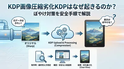 KDP画像圧縮劣化KDPはなぜ起きるのか？ぼやけ対策を安全手順で解説