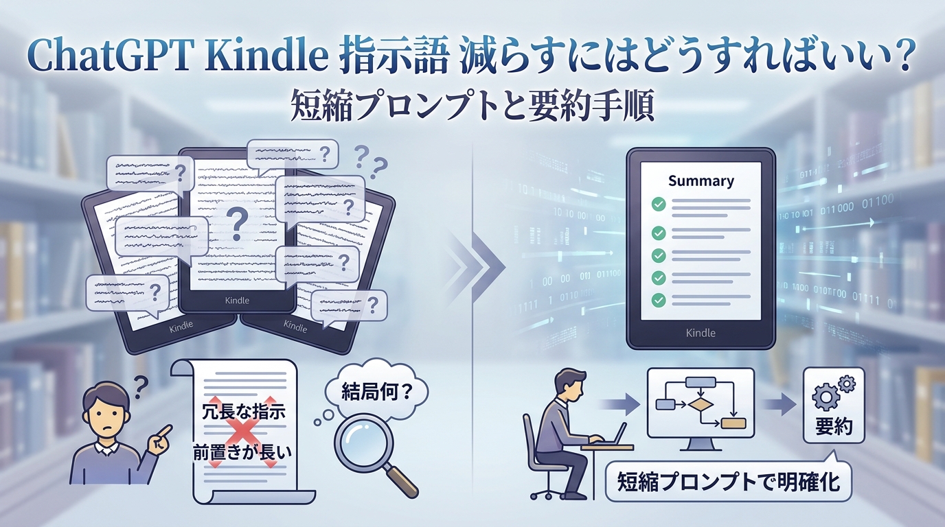 ChatGPT Kindle 指示語 減らすにはどうすればいい?短縮プロンプトと要約手順