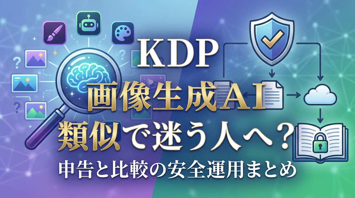 KDP 画像生成AI 類似で迷う人へ?申告と比較の安全運用まとめ