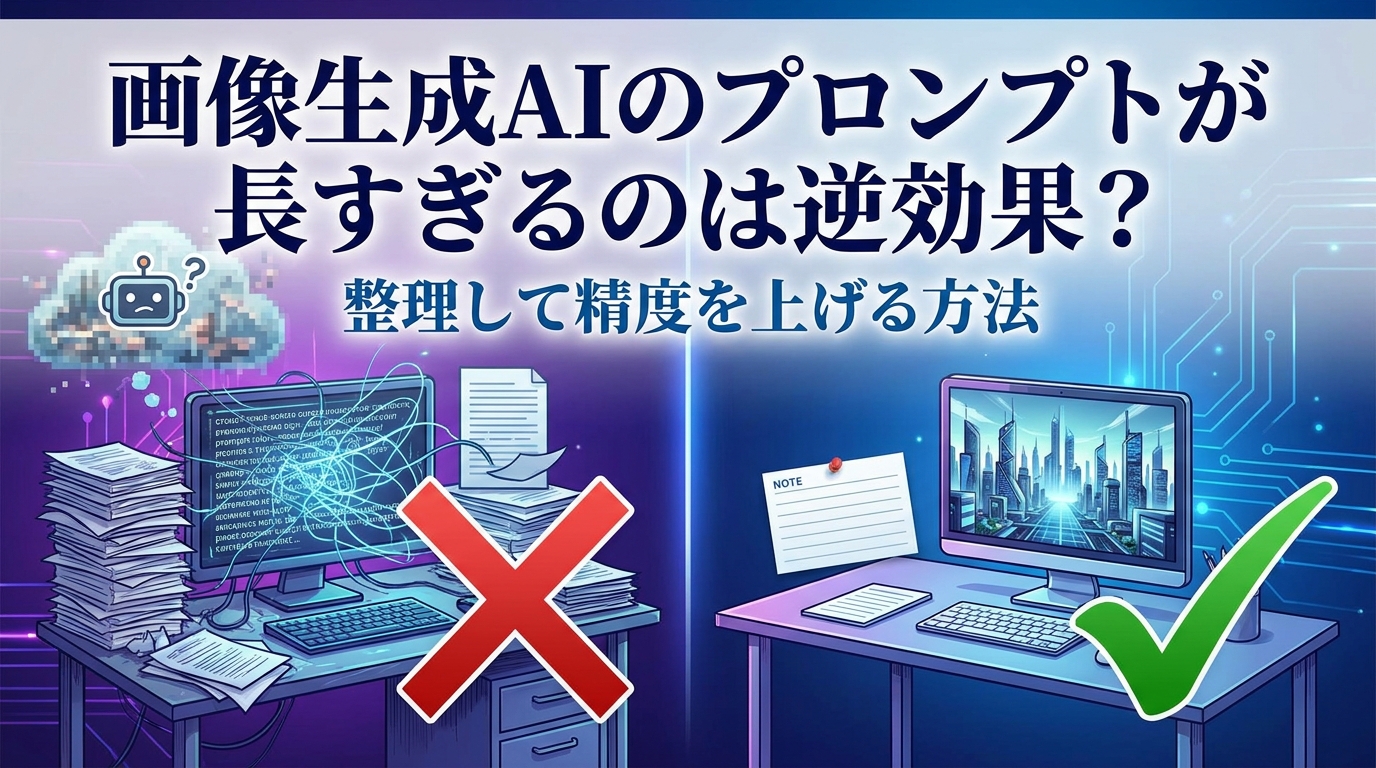 画像生成AIのプロンプトが長すぎるのは逆効果?整理して精度を上げる方法