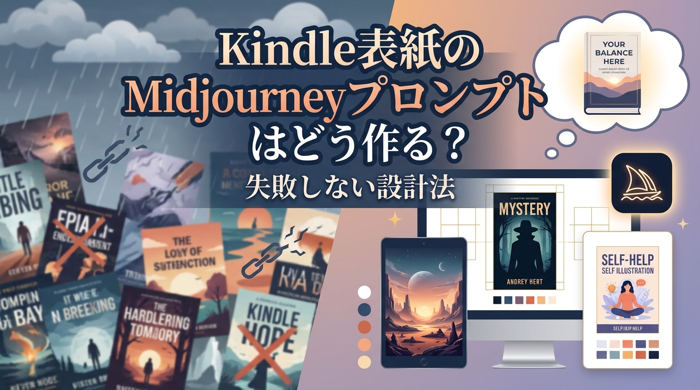 Kindle表紙のMidjourneyプロンプトはどう作る?失敗しない設計法