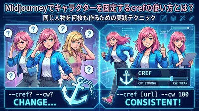 Midjourneyでキャラクターを固定するcrefの使い方とは？