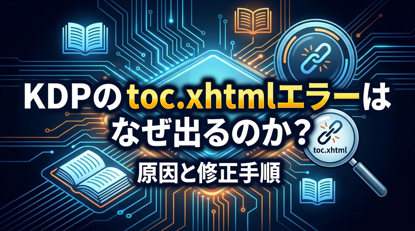 KDPのtoc.xhtmlエラーはなぜ出るのか?原因と修正手順