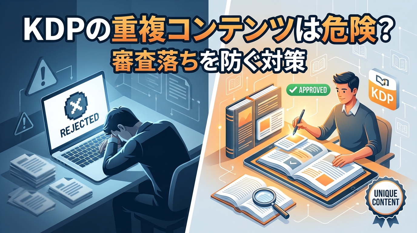 KDPの重複コンテンツは危険？審査落ちを防ぐ対策とは