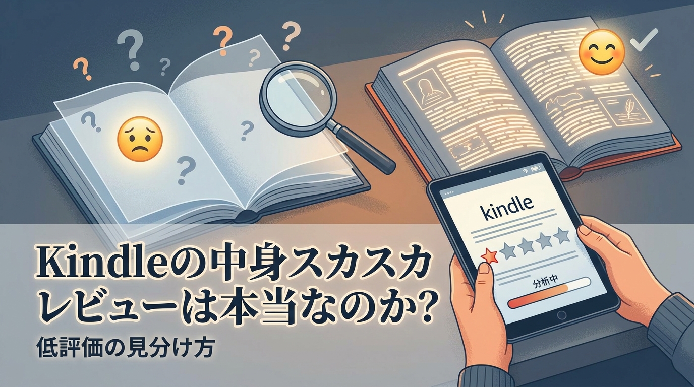 Kindleの中身スカスカレビューは本当なのか?低評価の見分け方