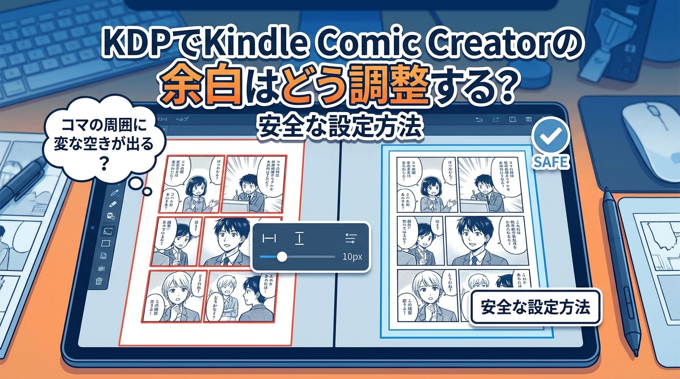 KDPでKindle Comic Creatorの余白はどう調整する?安全な設定方法
