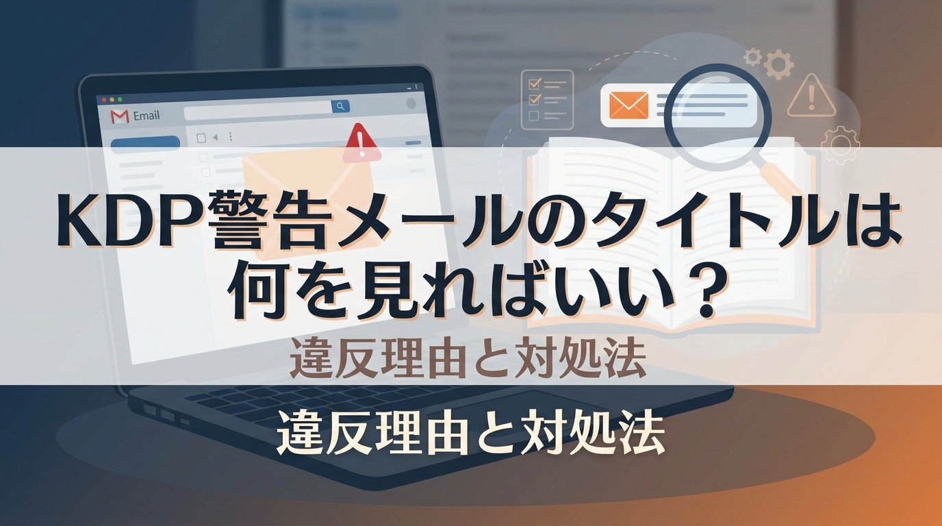 KDP警告メールのタイトルは何を見ればいい?違反理由と対処法
