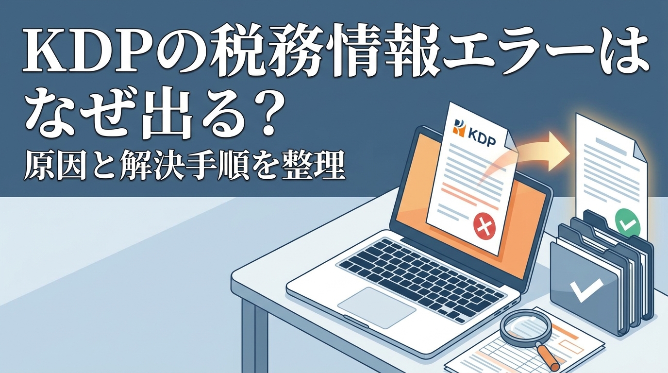 KDPの税務情報エラーはなぜ出る?原因と解決手順を整理