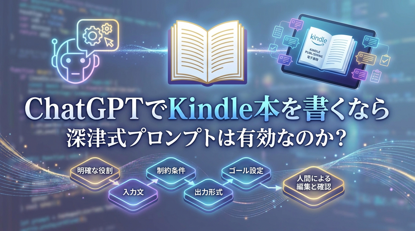 ChatGPTでKindle本を書くなら深津式プロンプトは有効なのか?