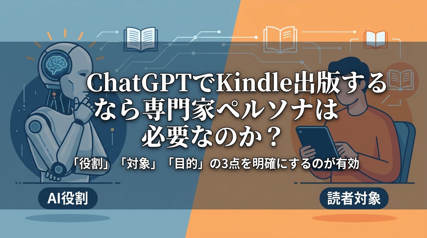 ChatGPTでKindle出版するなら専門家ペルソナは必要なのか?