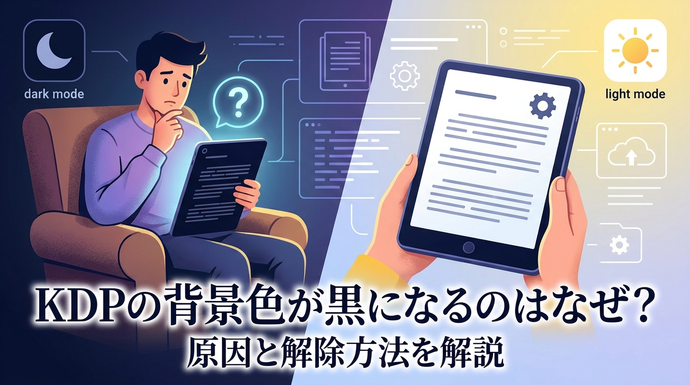 KDPの背景色が黒になるのはなぜ?原因と解除方法を解説