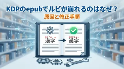 KDPのepubでルビが崩れるのはなぜ？原因と修正手順