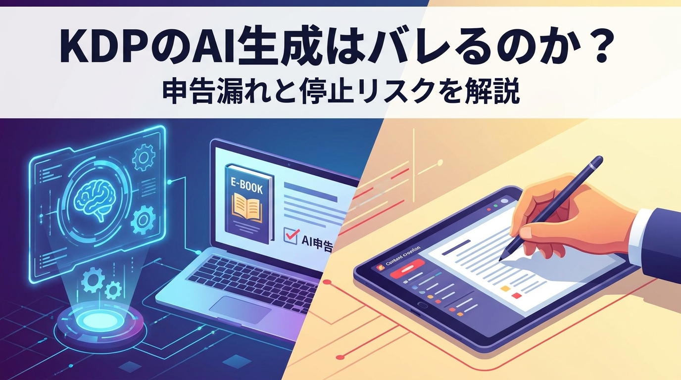 KDPのAI生成はバレるのか？申告漏れと停止リスクを解説