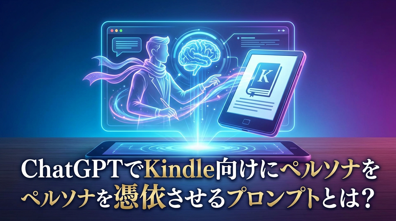 ChatGPTでKindle向けにペルソナを憑依させるプロンプトとは?