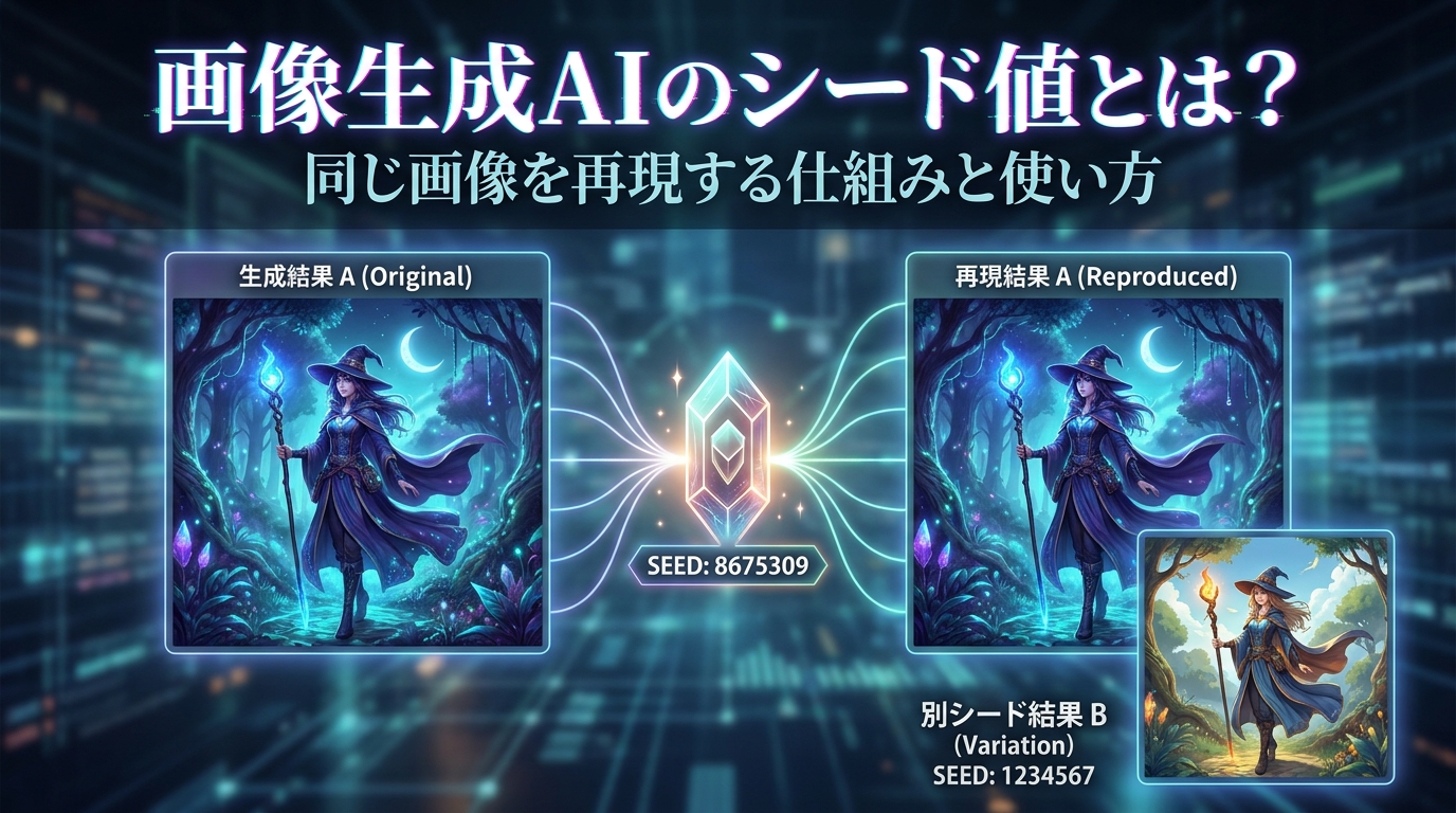 画像生成AIのシード値とは？同じ画像を再現する仕組みと使い方