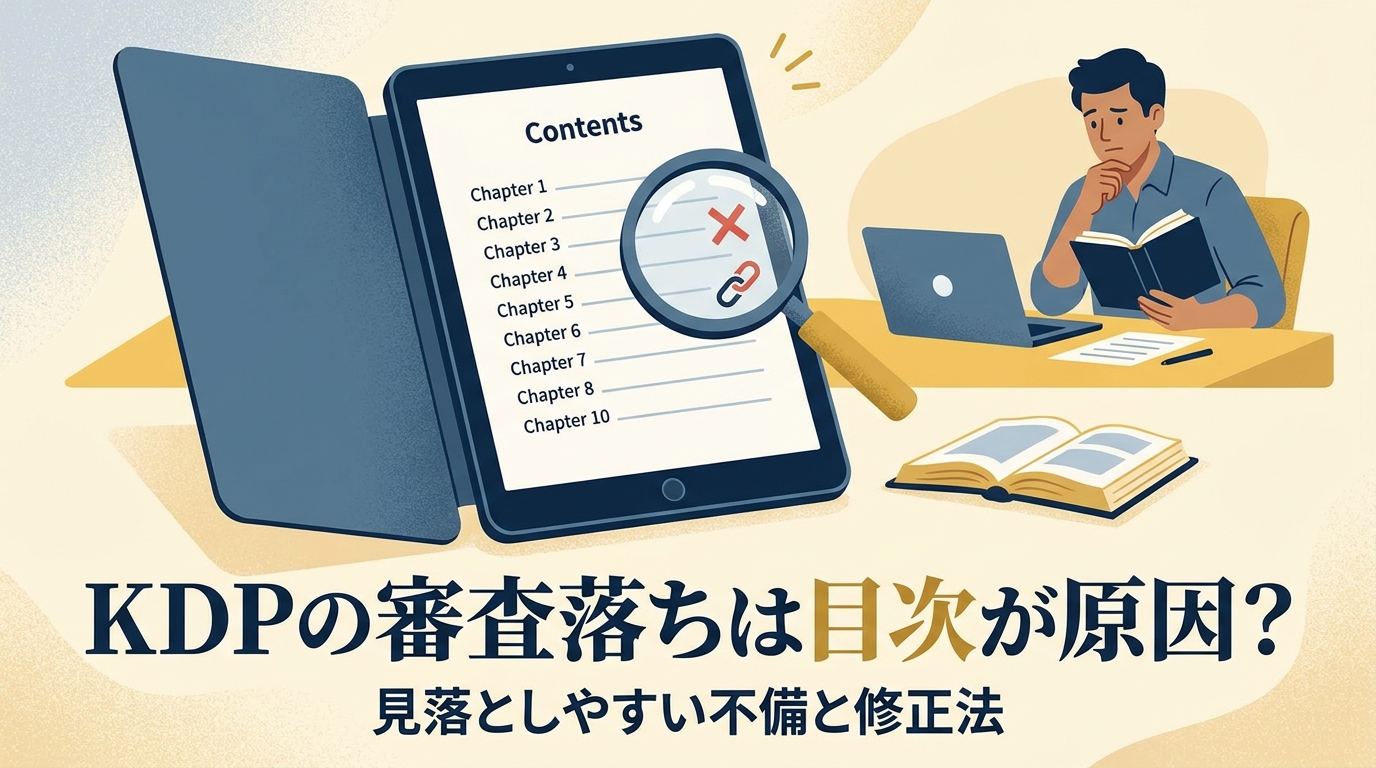 KDPの審査落ちは目次が原因?見落としやすい不備と修正法