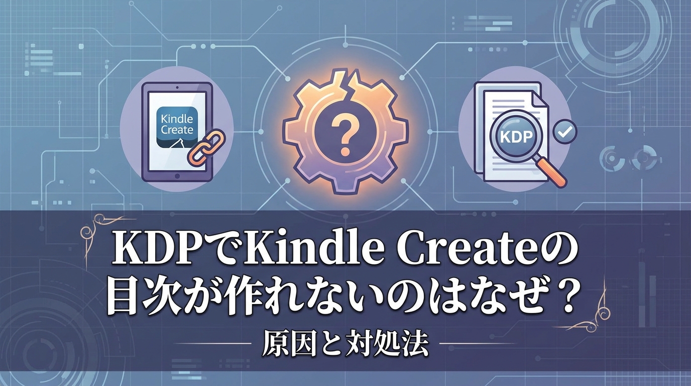 KDPでKindle Createの目次が作れないのはなぜ？原因と対処法